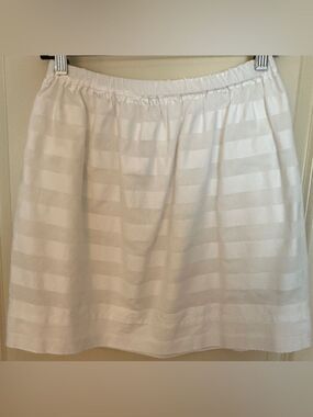 Gap Elastic Waist Skirt White Striped Lined Women's Sz Small